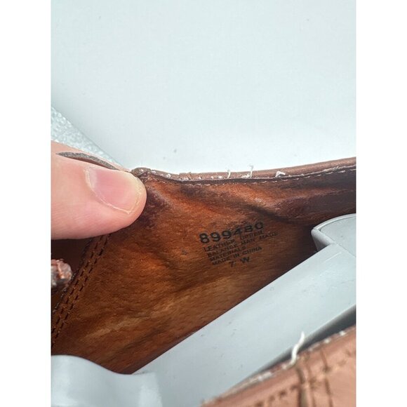 Women’s AJ Valenci Size 7 Brown Leather Heeled Ankle Boots with Gold Side Buckle - Picture 4 of 6